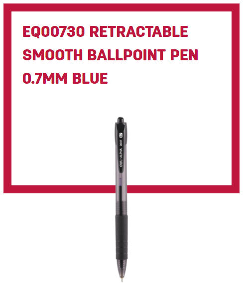 Deli Retractable Smooth Ballpoint Pen 0.7mm Blue Secondary image