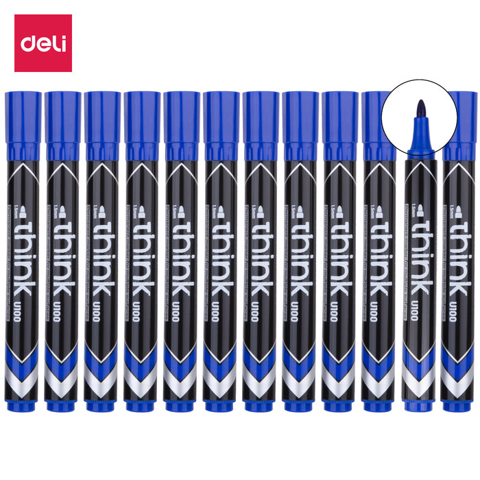 Deli Permanent Marker Bullet 1.5mm Blue - (EU10230) - Al Masam Stationery LLC