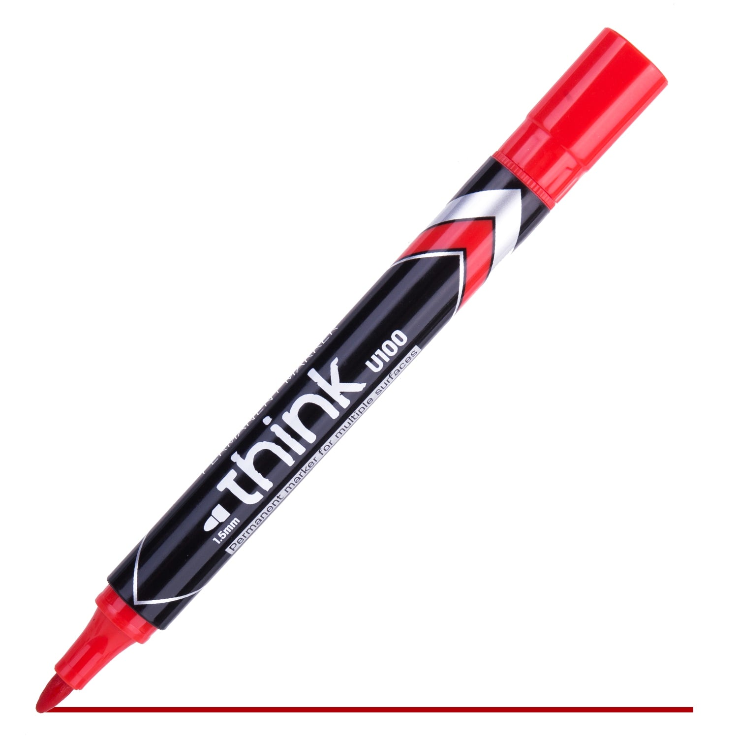 Deli Permanent Marker Bullet 1.5mm Red - Al Masam Stationery LLC Main image
