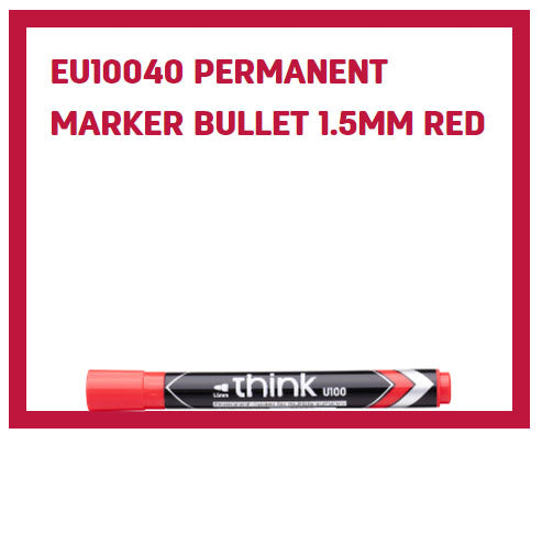 Deli Permanent Marker Bullet 1.5mm Red Secondary image
