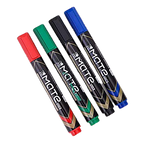 Deli Permanent Marker Chisel 1.5-5mm Black Blue Red Green - Al Masam Stationery LLC