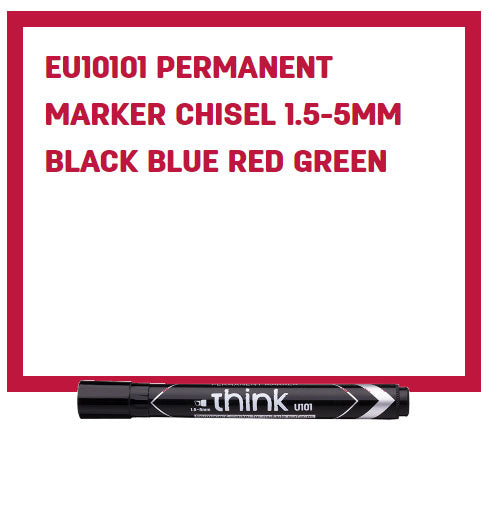 Deli Permanent Marker Chisel 1.5-5mm Black Blue Red Green Secondary image