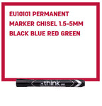 Deli Permanent Marker Chisel 1.5-5mm Black Blue Red Green - Al Masam Stationery LLC