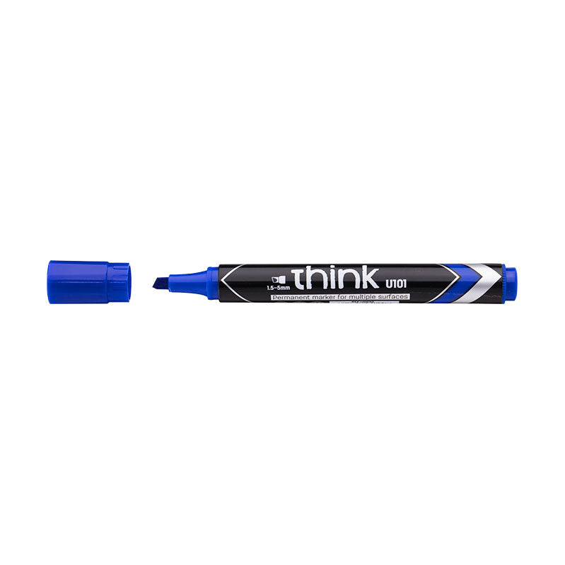 Deli Permanent Marker Chisel 1.5-5mm Black Blue Red Green - Al Masam Stationery LLC