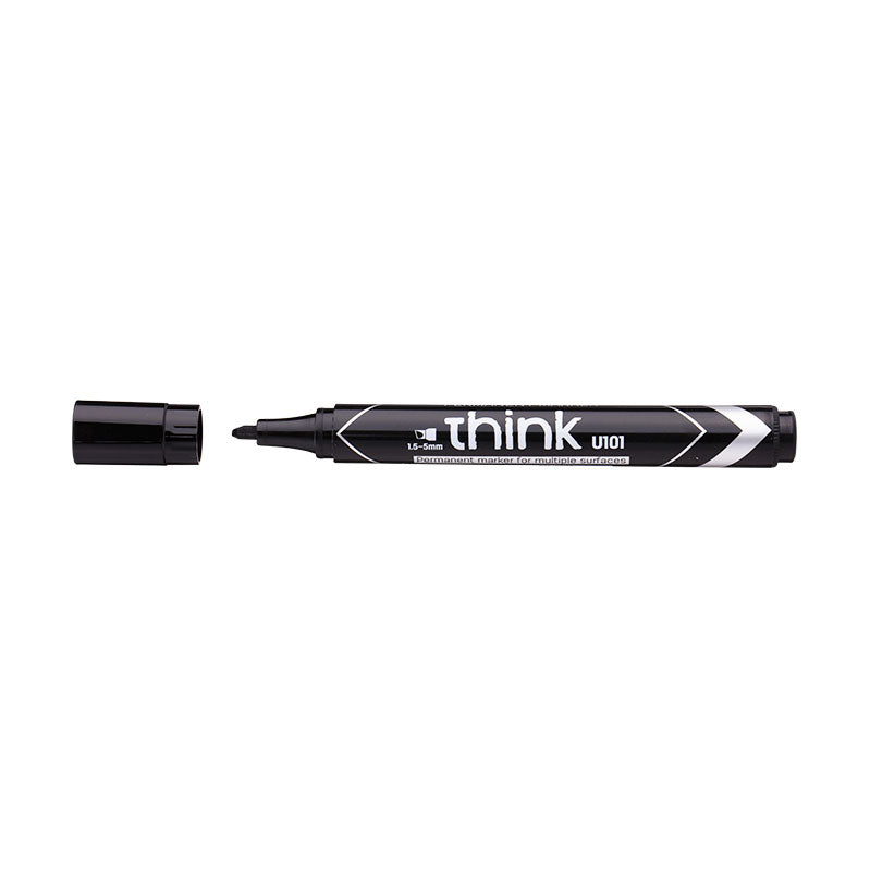 Deli Permanent Marker Chisel 1.5-5mm Black Blue Red Green - Al Masam Stationery LLC
