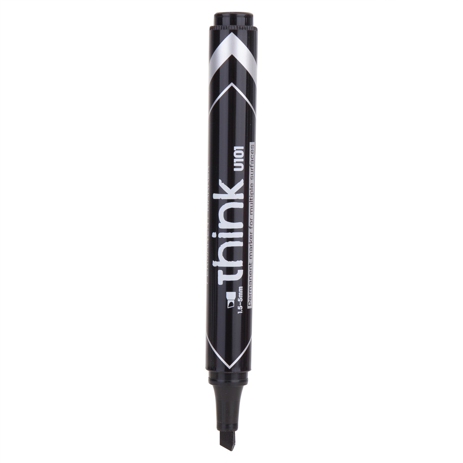 Deli Permanent Marker Chisel 1.5-5mm Black - (EU10120) Secondary image