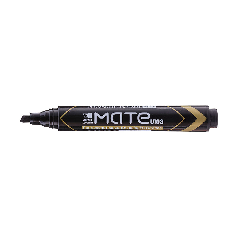 Deli Permanent Marker Chisel 1.5-5mm Black - (EU10320) - Al Masam Stationery LLC