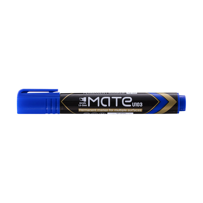 Deli Permanent Marker Chisel 1.5-5mm Blue - (EU10330) - Al Masam Stationery LLC