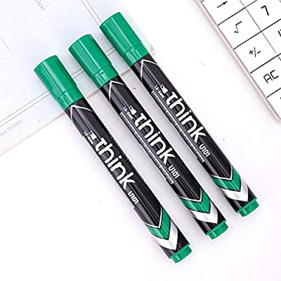 Deli Permanent Marker Chisel 1.5-5mm Green - (EU10150) Secondary image