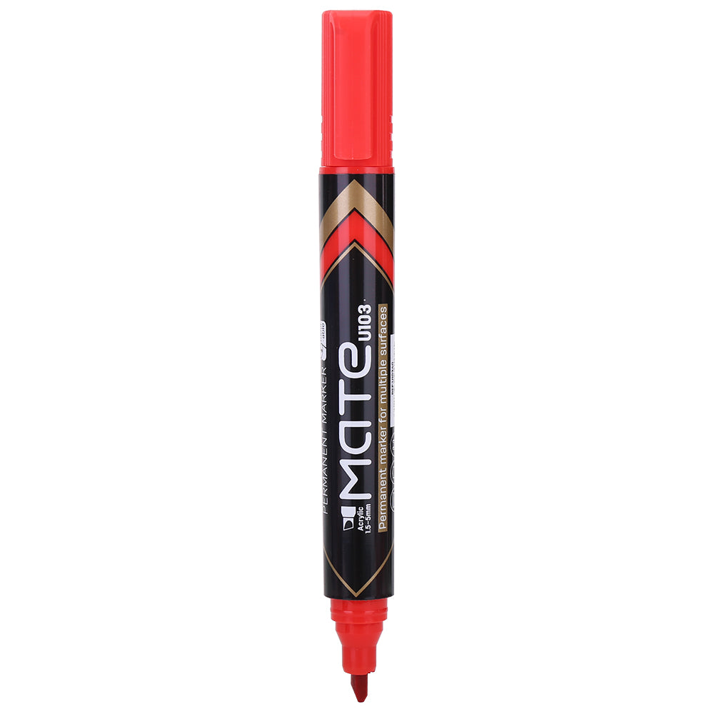 Deli Permanent Marker Chisel 1.5-5mm Red - (EU10340) - Al Masam Stationery LLC Main image