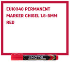 Deli Permanent Marker Chisel 1.5-5mm Red - (EU10340) - Al Masam Stationery LLC