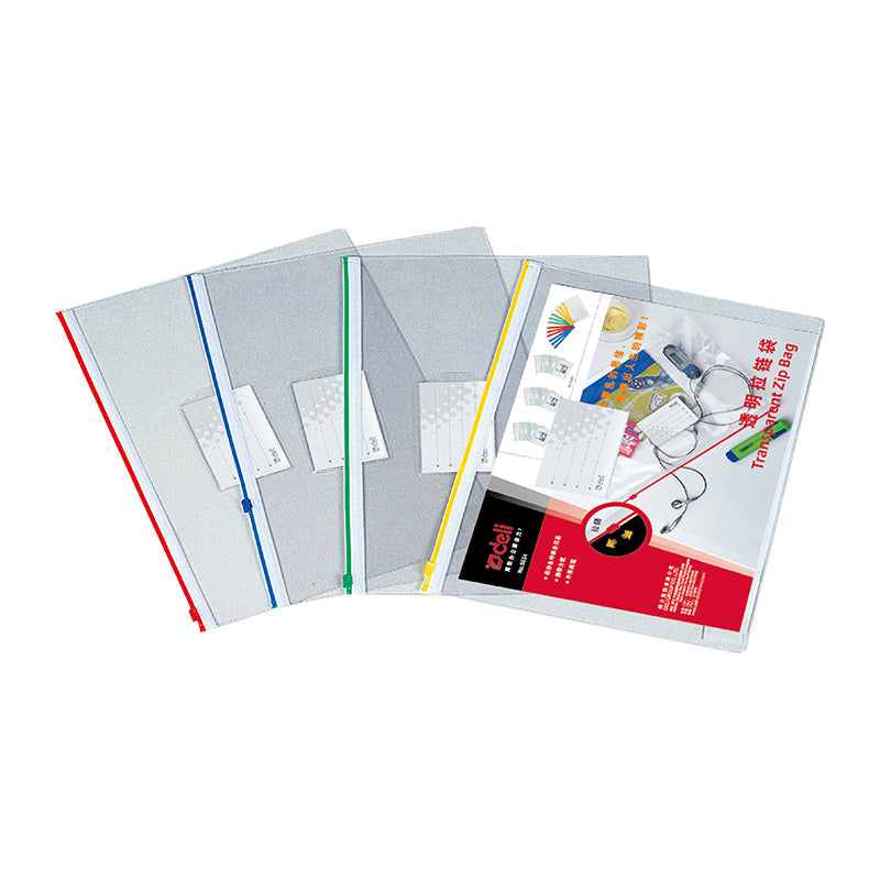 Deli PVC View Zip Bag A4 4C - Al Masam Stationery LLC Main image