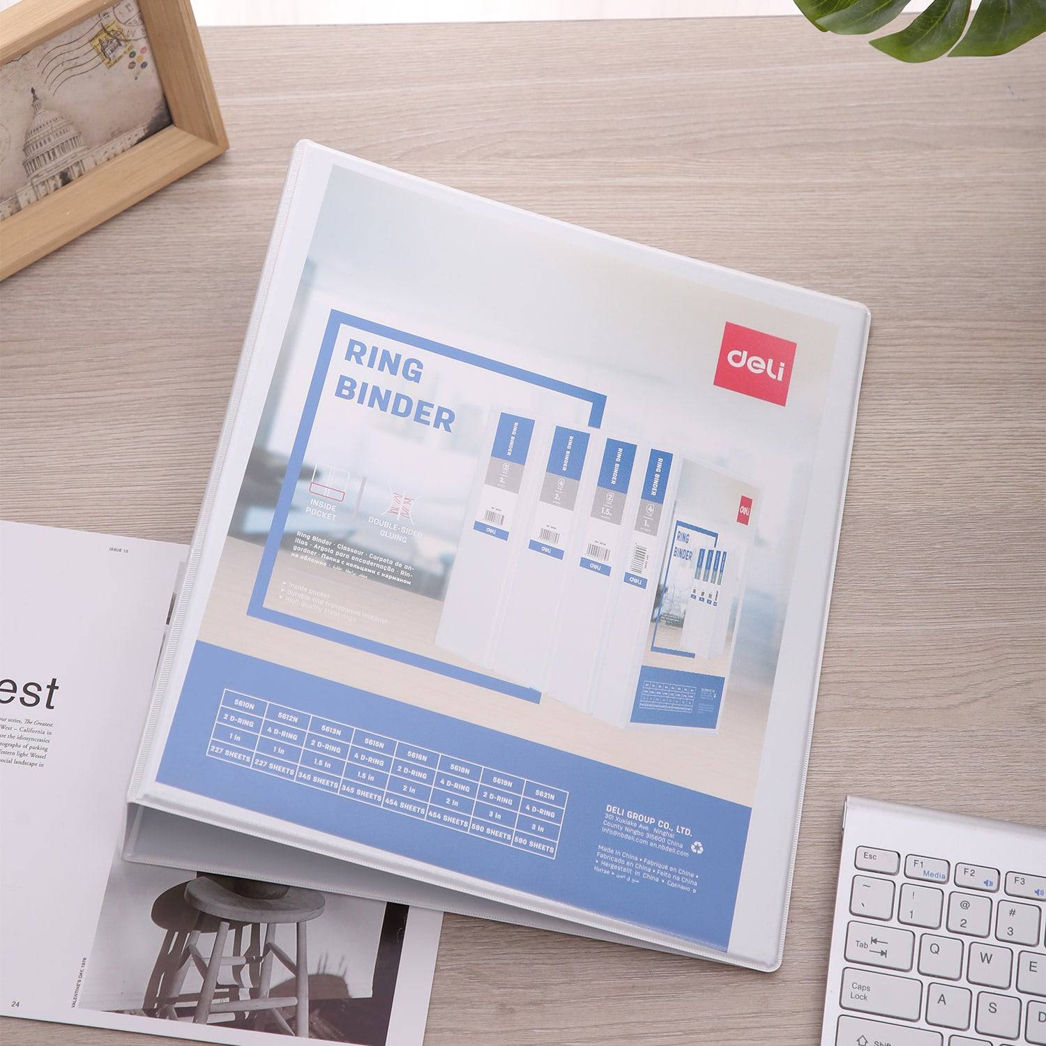 Deli PP 1.5IN 2 D-Ring View Binder A4 - Al Masam Stationery LLC