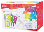 Deli Drafting Ruler Set Squares Protractor 20cm Translucent 3C - Al Masam Stationery LLC