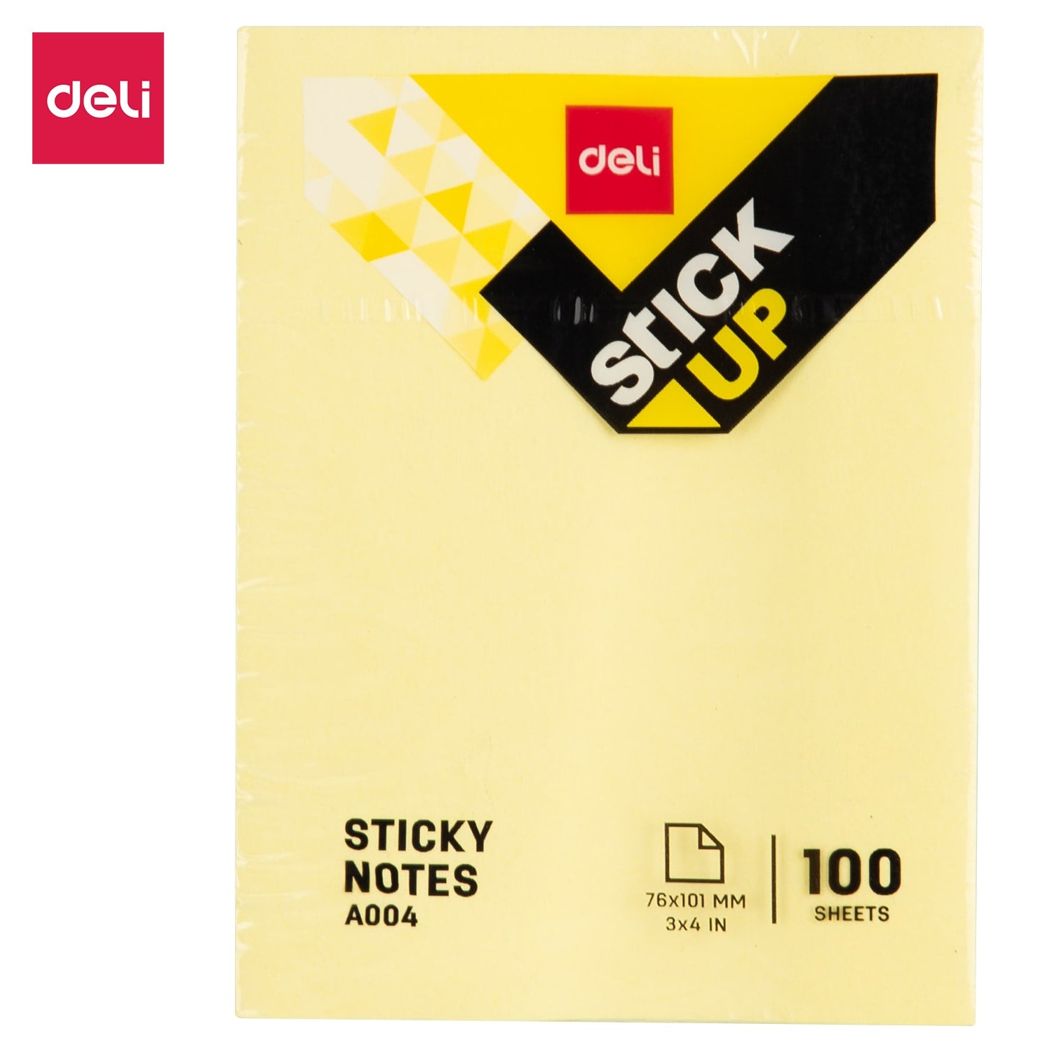 Deli Sticky Notes 76x101mm 3''x4'' Yellow - Al Masam Stationery LLC Main image