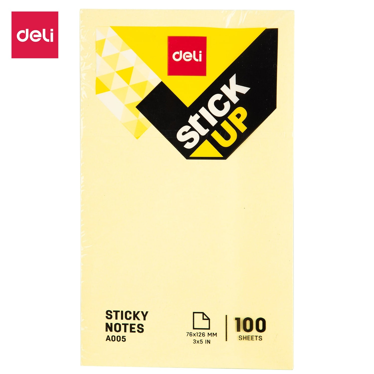 Deli Sticky Notes 76x126mm 3''x5'' Yellow - Al Masam Stationery LLC Main image