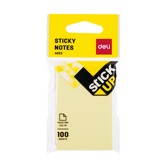 Deli Sticky Notes 76x51mm 3''x 2'' - Yellow - Al Masam Stationery LLC