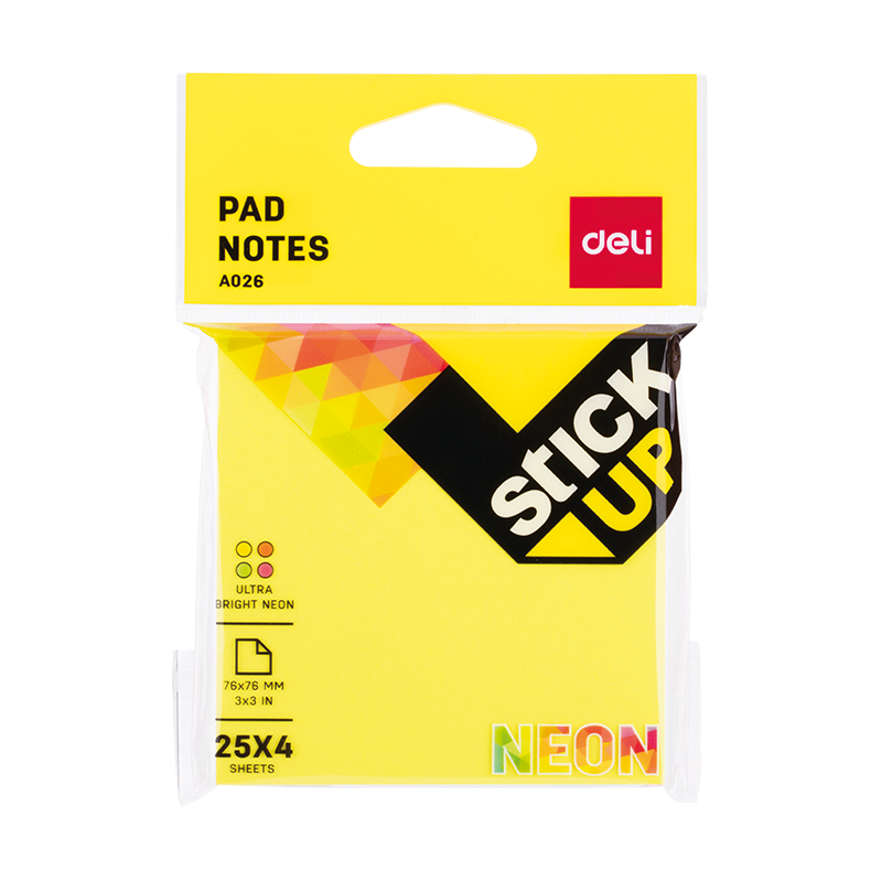 Deli Sticky Notes 76x76mm (3''x3'') - (EA02602) - Al Masam Stationery LLC Main image