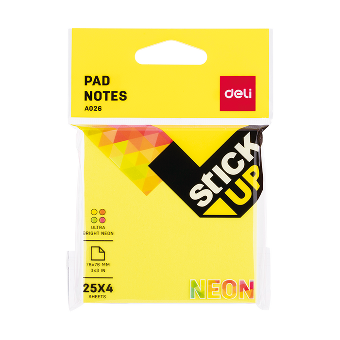 Deli Sticky Notes 76x76mm (3''x3'') - (EA02602) - Al Masam Stationery LLC
