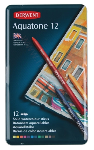 Derwent Aquatone Pencils -Tin of 12 - Al Masam Stationery LLC Main image