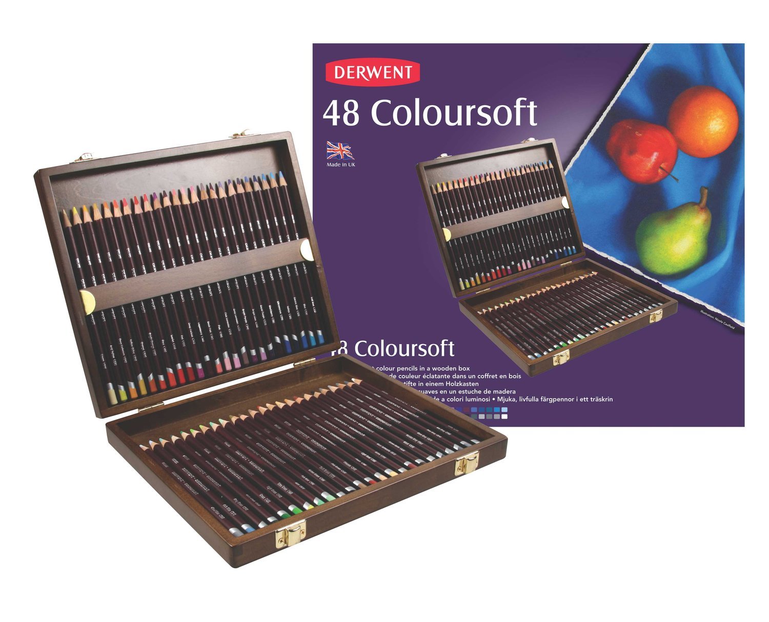 Derwent Colorsoft Pencils Wooden Box of 48 - Al Masam Stationery LLC Main image