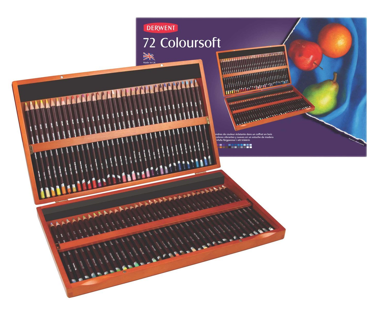 Derwent Colorsoft Pencils Wooden Box of 72 - Al Masam Stationery LLC Main image