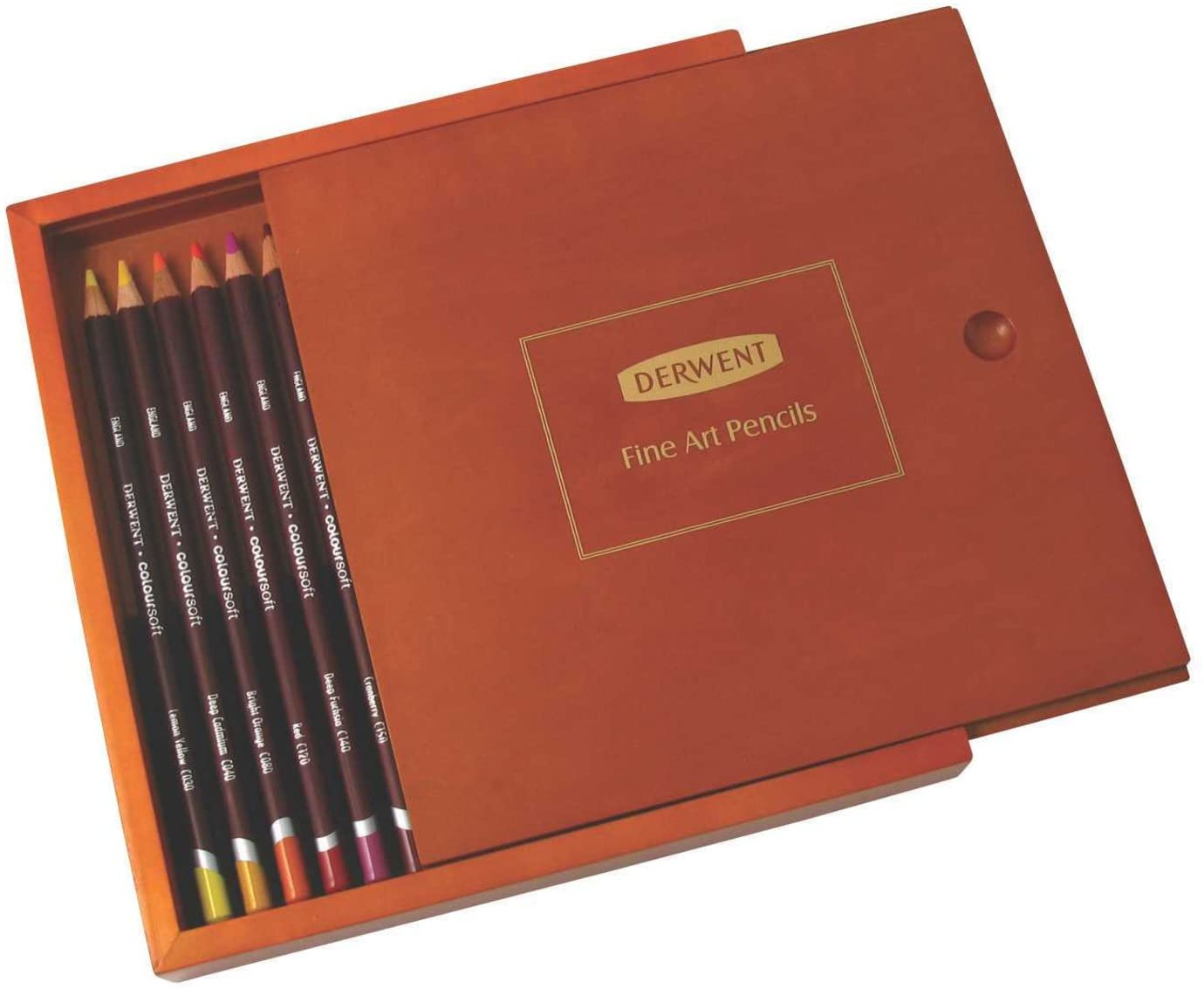 Derwent Coloursoft 18 Wooden Box, - Al Masam Stationery LLC Main image