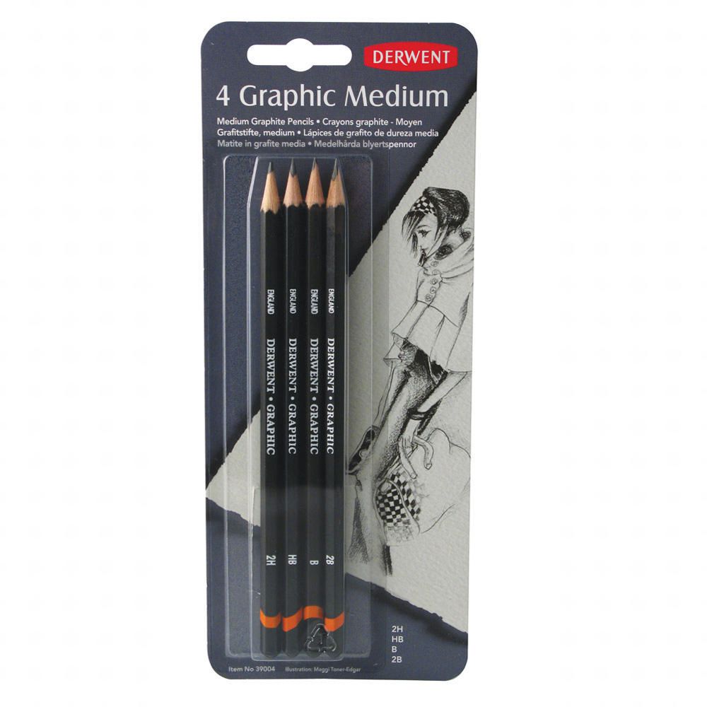 Derwent Graphic Pencils Blister of 6 - Medium - Al Masam Stationery LLC Main image