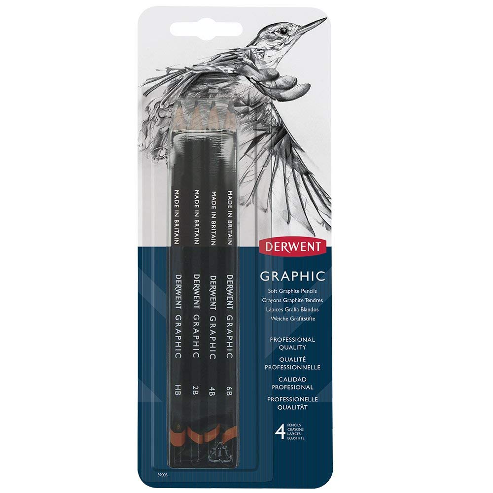 Derwent Graphic Pencils Blister of 6 - Soft - Al Masam Stationery LLC Main image