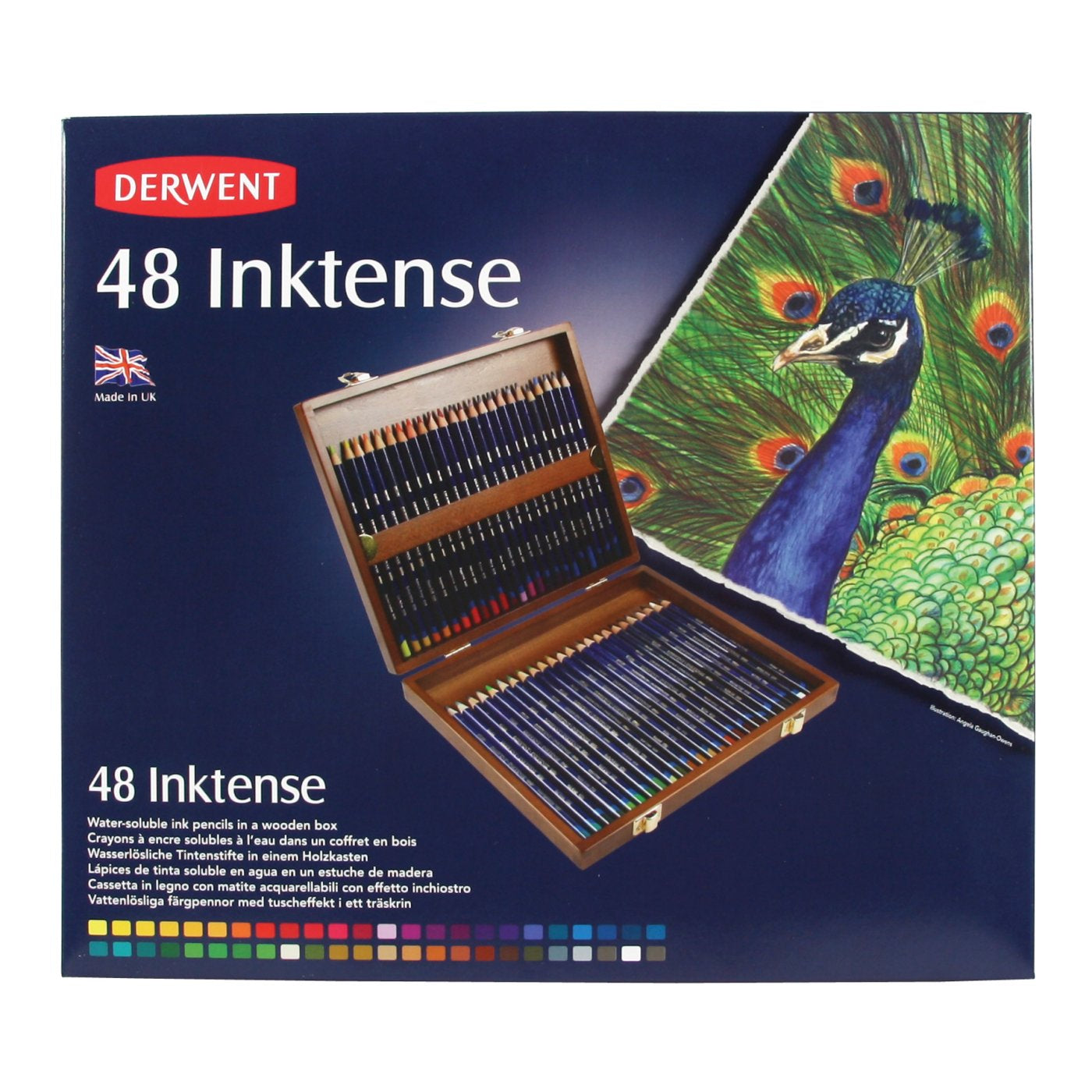 Derwent Inktense Wooden Box of 48 - Al Masam Stationery LLC Main image