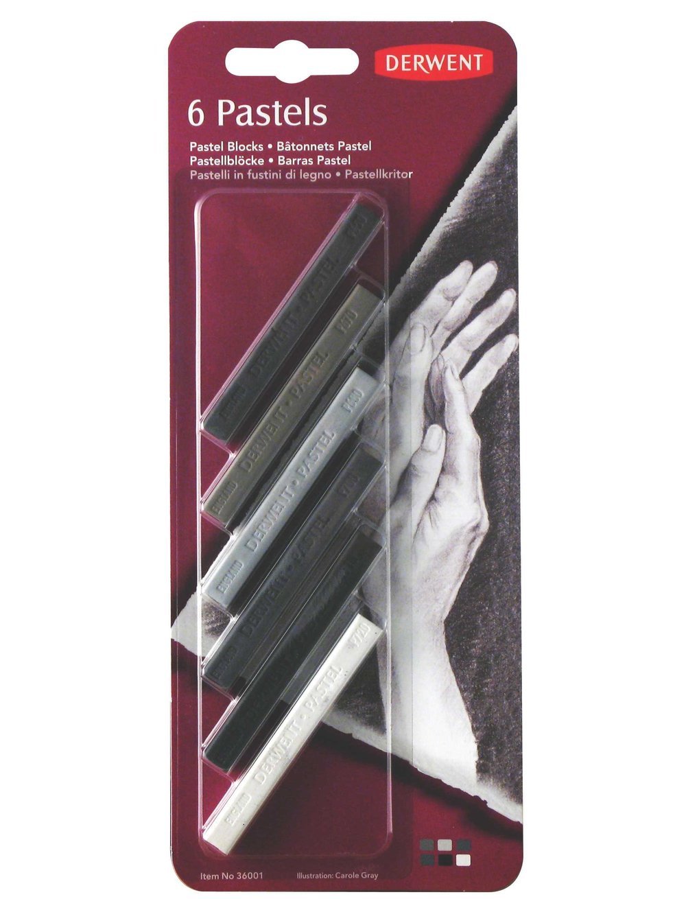 Derwent Pastel Set - Blister Pack of 6 Grey - Al Masam Stationery LLC Main image