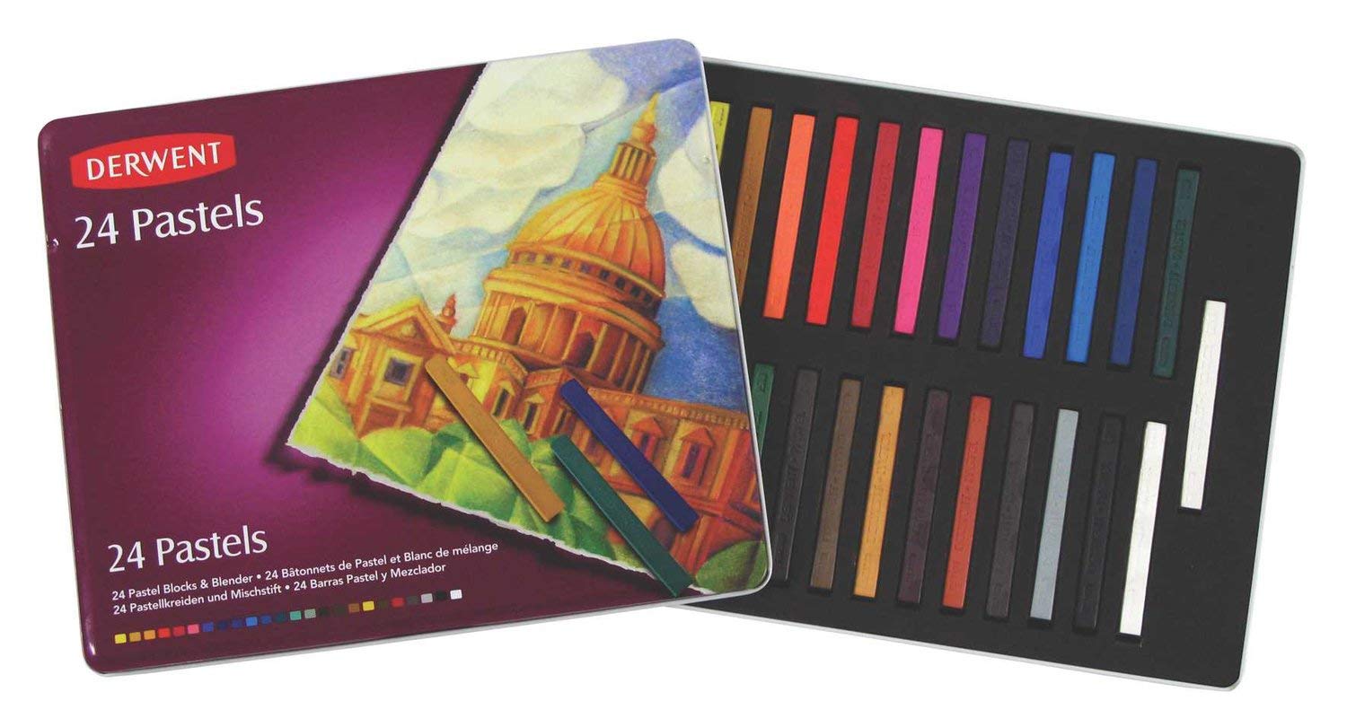 Derwent Pastel Set - Tin of Assorted 24 - Al Masam Stationery LLC Main image