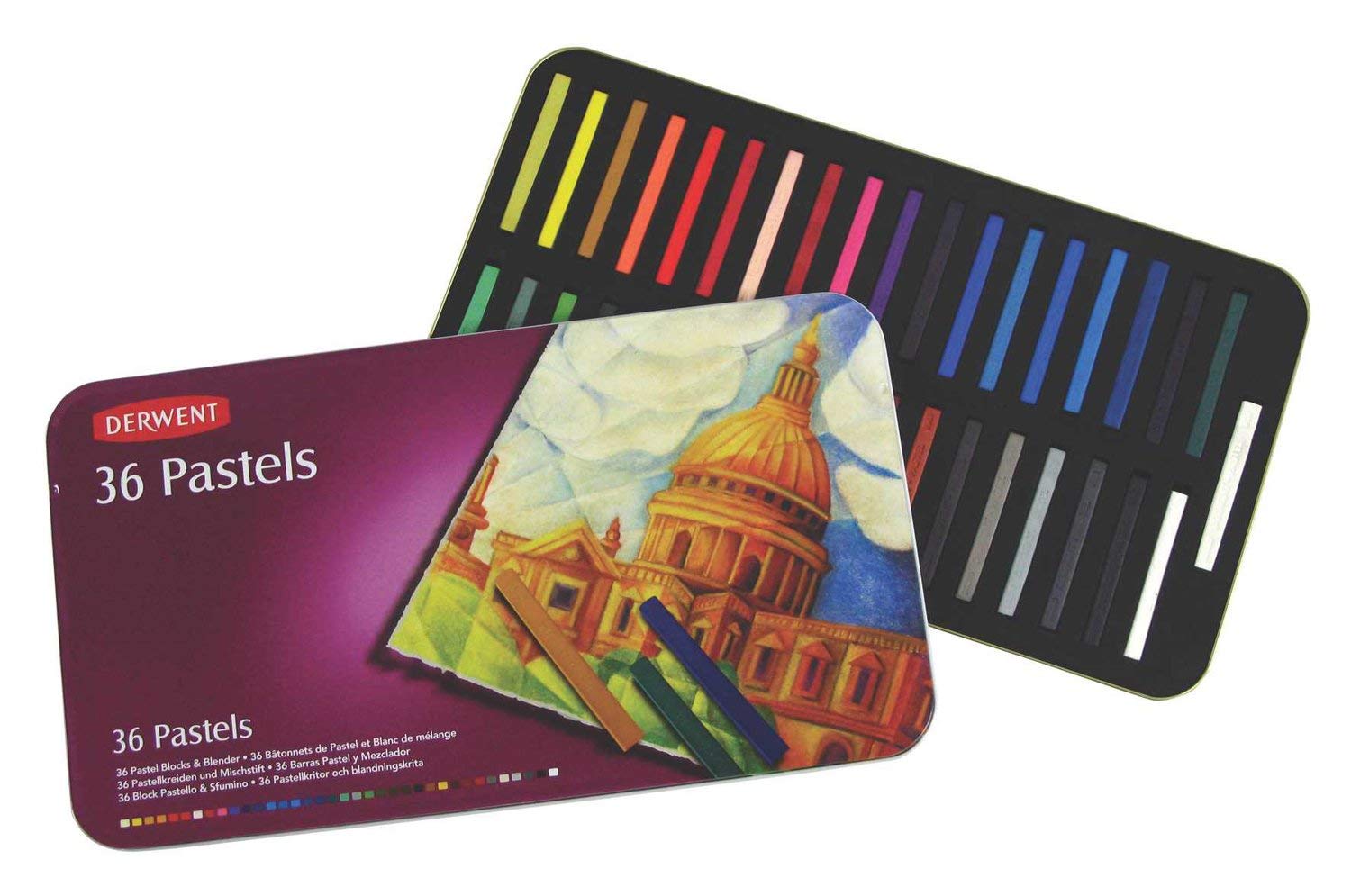 Derwent Pastel Set - Tin of Assorted 36 - Al Masam Stationery LLC Main image