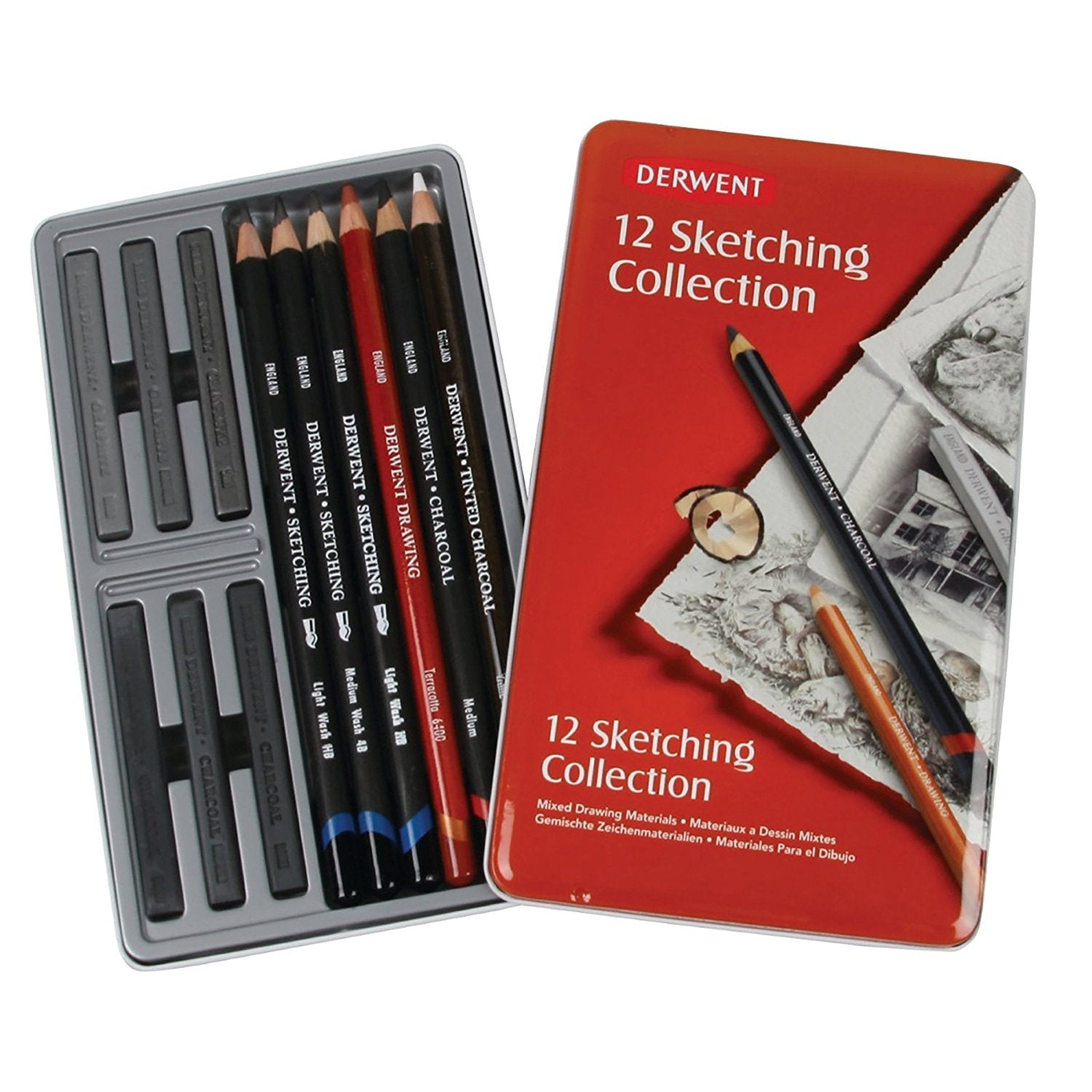 Derwent Sketching Collection - Tin of 12 - Al Masam Stationery LLC Main image