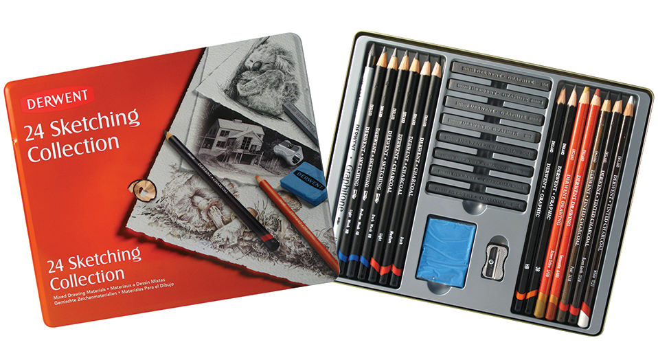 Derwent Sketching Collection - Tin of 24 - Al Masam Stationery LLC Main image