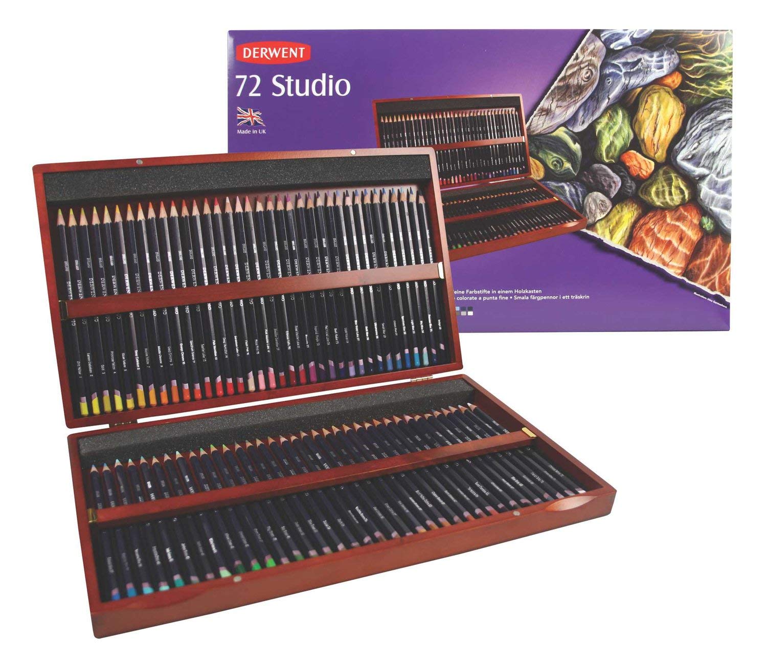 Derwent Studio Pencils Wooden Box 72 - Al Masam Stationery LLC Main image