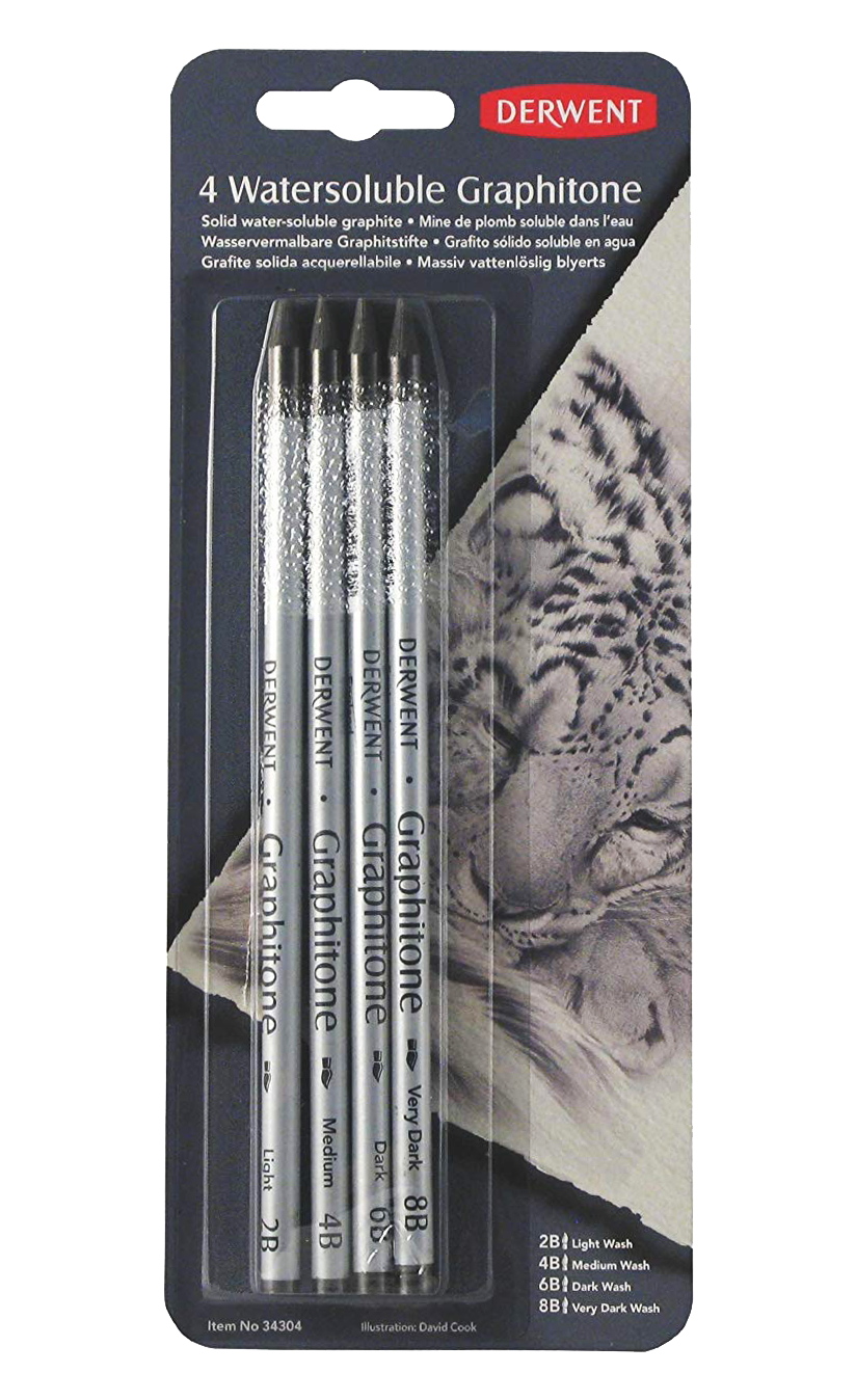 Derwent Water Soluble Graphitone Stick Blister 4 - Al Masam Stationery LLC Main image