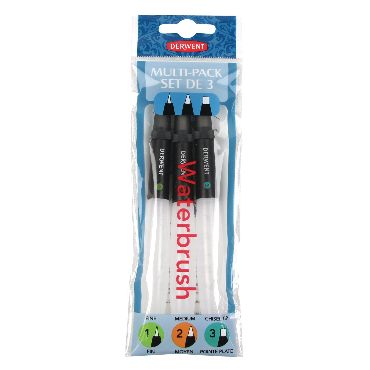Derwent Watercolor Brush Pack of 3 - Al Masam Stationery LLC Main image