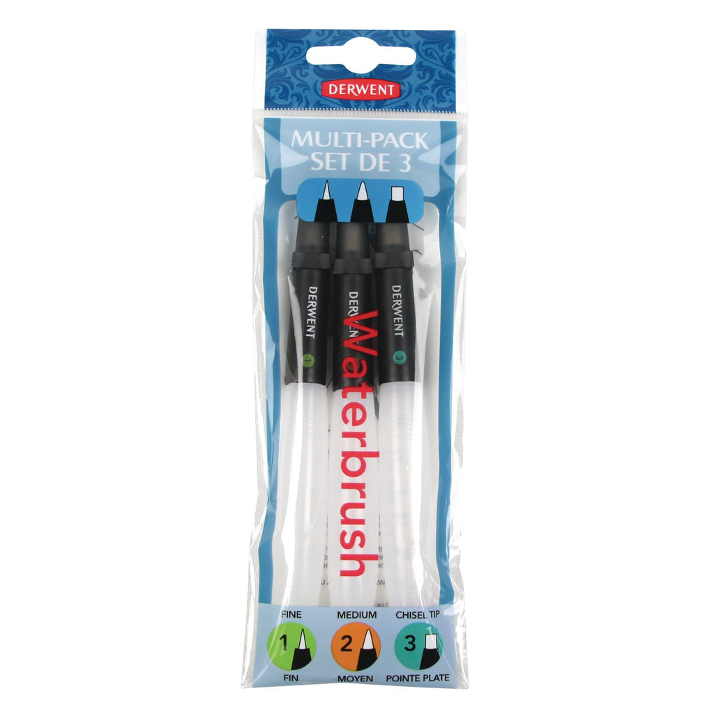 Derwent Watercolor Brush Pack of 3 - Al Masam Stationery LLC