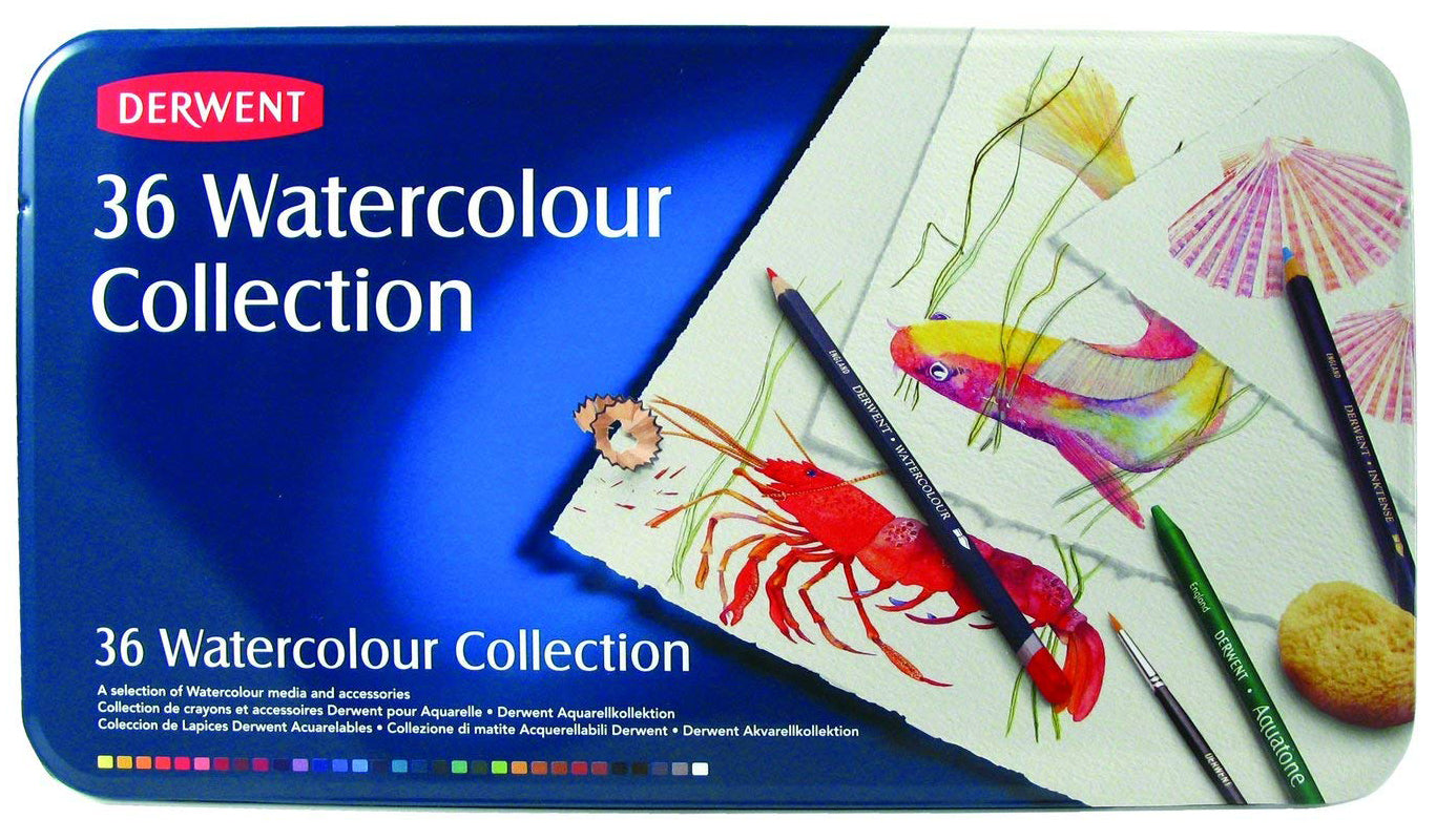 Derwent Watercolor Pencils Collection tin of 36 - Al Masam Stationery LLC Main image