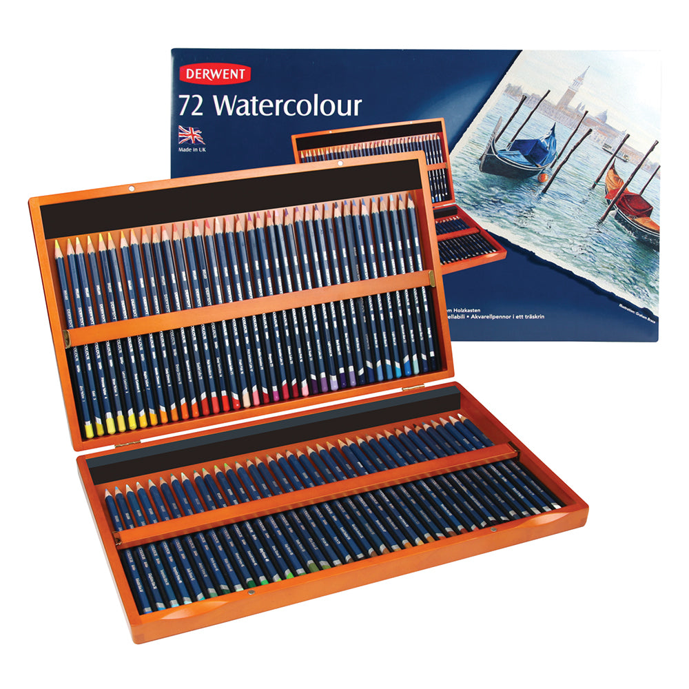 Derwent Watercolor Pencils Wooden box of 72 - Al Masam Stationery LLC Main image