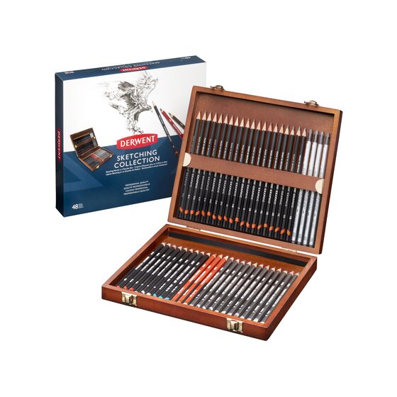 Sketching Pencils 48 Wooden Box - Al Masam Stationery LLC Main image