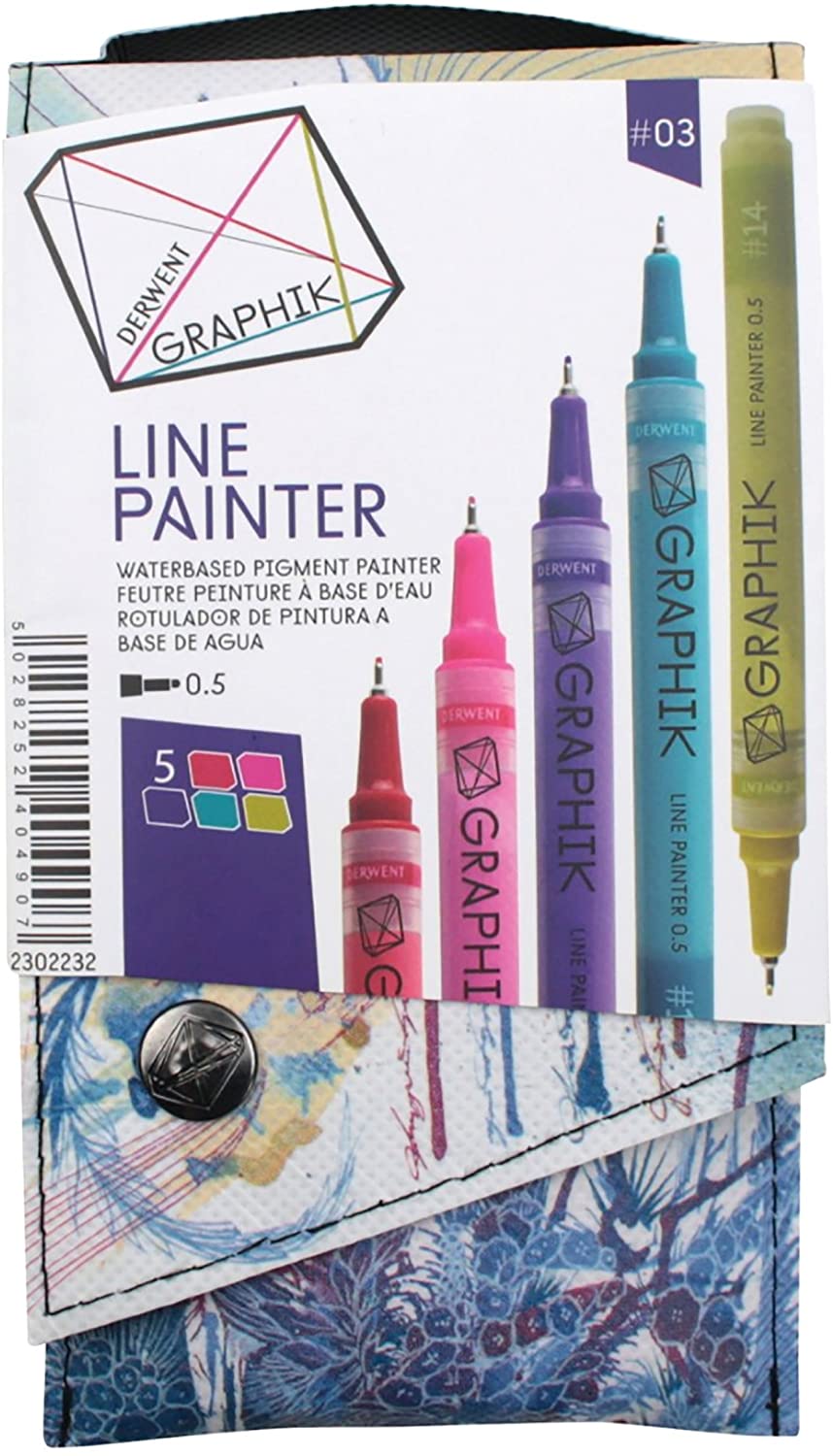Derwent Graphite Pens Graphik Line Painter Colored Pens Palette No.3 5 Pack - Al Masam Stationery LLC Main image