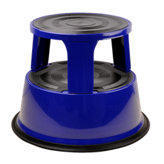 DesQ Metal Step Stool with Castors Roll-a-Step | Metal | Blue - Al Masam Stationery LLC