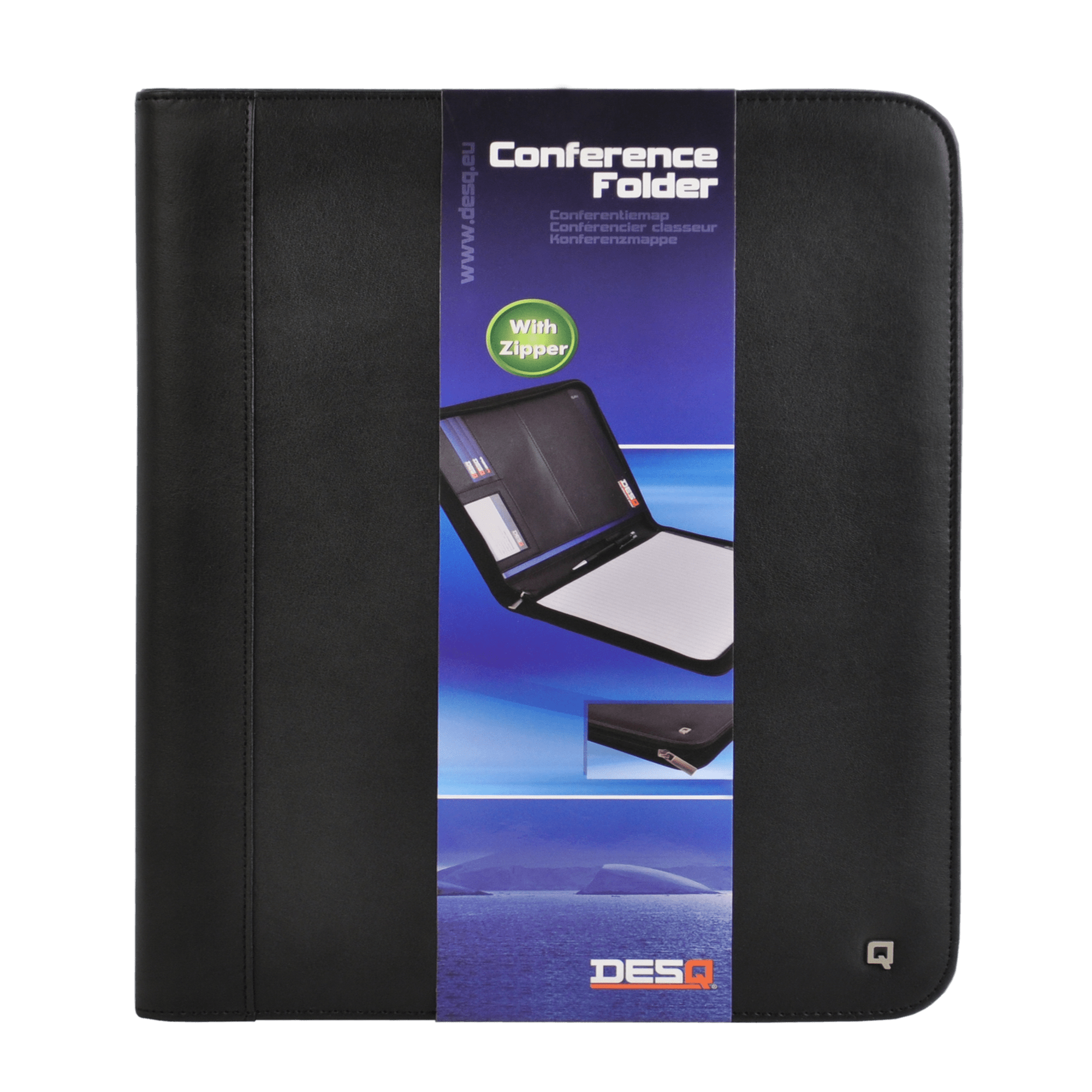 Conference Folder Layout DesQ Zipped Conference Folder A4 with Notepad – Al Masam Stationery LLC