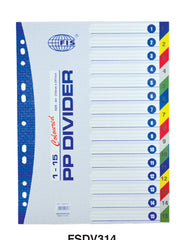 Dividers PVC (1-15) A4 Colour with number