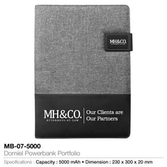 AMS-MB-07-5000 - Dorniel Power Bank Portfolio (5000 MAH) - Al Masam Stationery LLC