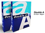 A3 DoubleA 80gsm photocopy paper stack, showing clean, white sheets ready for printing or copying.