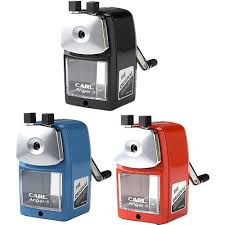This Carl Pencil Sharpener Angel is designed with precision and durability in mind. With its ergonomic design and sharp blades, it can easily sharpen your pencils to a fine point. Perfect for professionals and students alike, this sharpener ensures a smooth and efficient writing experience.  5 Point Adjuster for different lead compositions. Ample volume tray Comes with a desk clamp Automatically draws pencil in and stops sharpening when tip is achieved