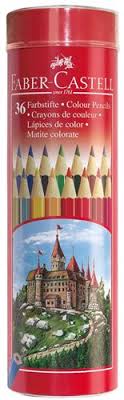 FABER-CASTELL Round Tin 36 Color Redline Colour Pencil - Al Masam Stationery LLC